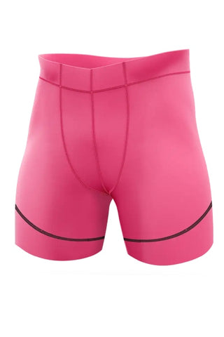 Pink Compression Half Quad Shorts - Mens Pink