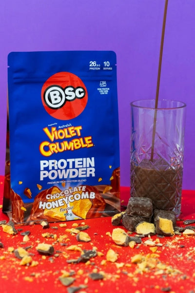 violet crumble protein powder chocolate honeycomb flavour